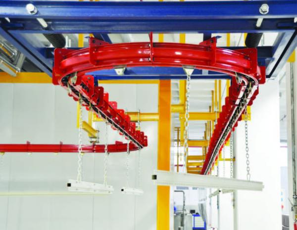 Конвейер подвесной с рамками подвески