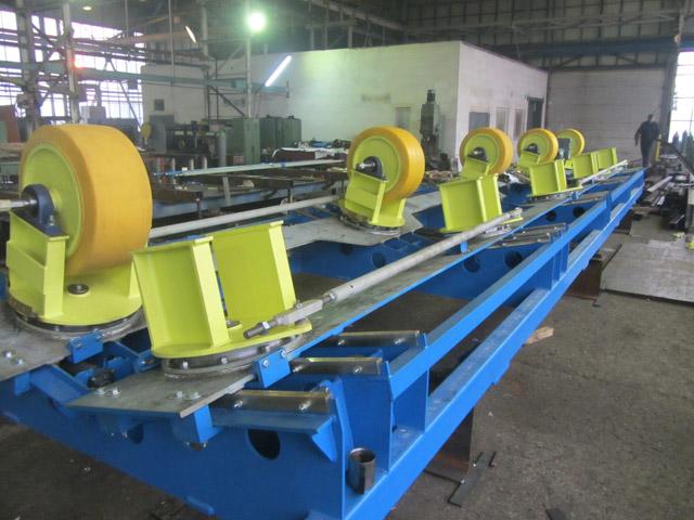 Рольганг спиралевидной подачи труб